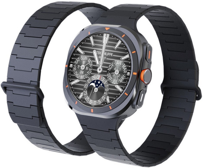 캘릭스 갤럭시워치 호환 실리콘 버클링 마그네틱 스트랩 밴드 시계줄, 차콜블랙, 1개