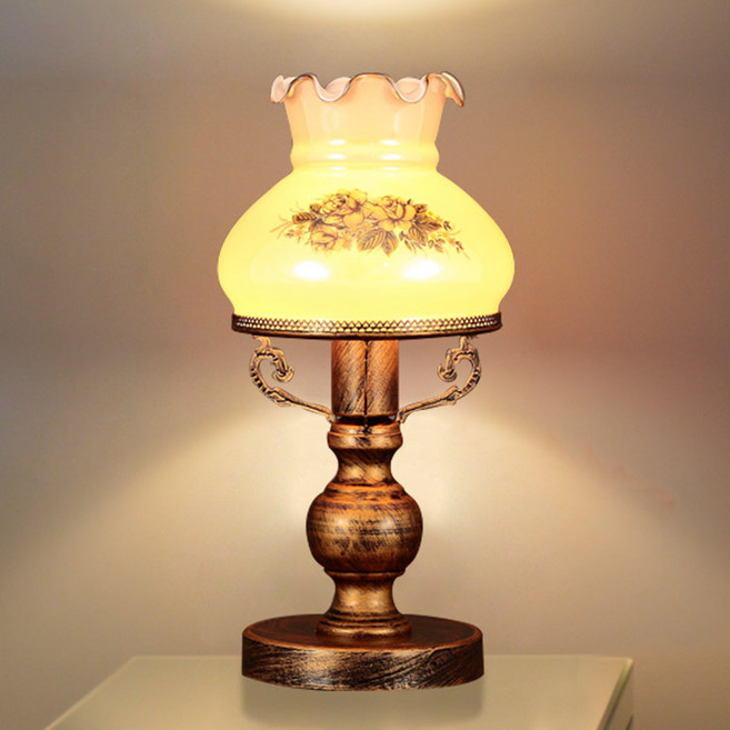 젠시아 메르티 유리 1구 단스탠드, 유리 1구 단스탠드 엔틱 + led 전구