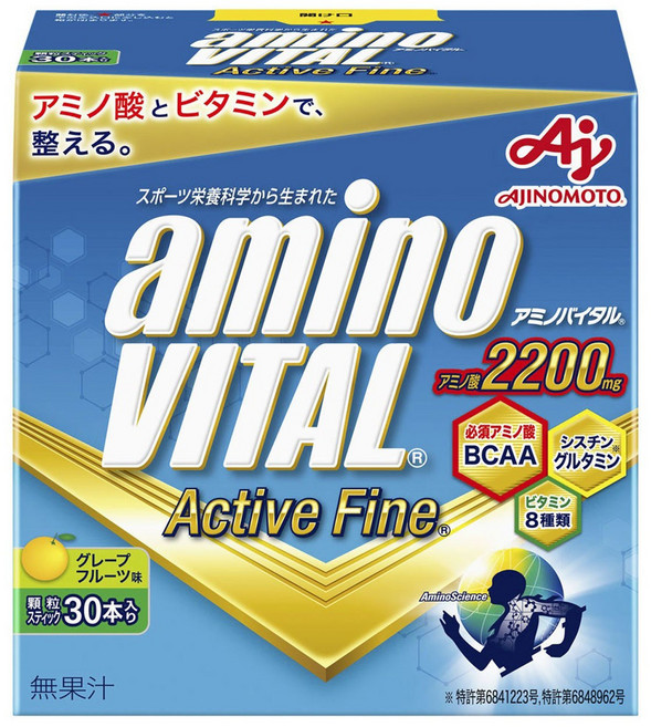 AJINOMOTO 味之素 aminoVITAL Active Fine胺基酸粉末 葡萄柚風味, 74.4g, 1盒