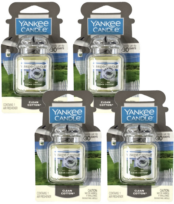 양키캔들 카자 얼티메이트 차량용 방향제, 4개, CLEAN COTTON (클린코튼)