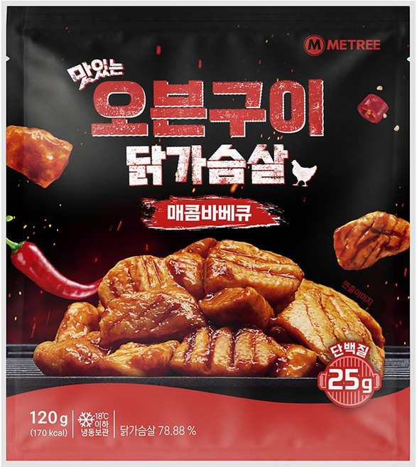 미트리 맛있는 오븐구이 닭가슴살 매콤바베큐, 120g, 42개