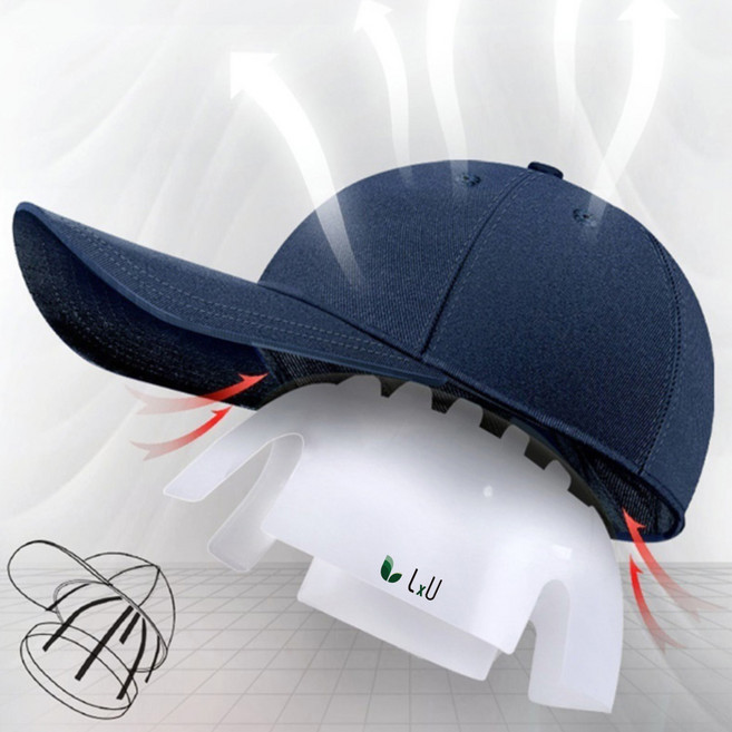 LxU PE 초경랑 내장 충격방지 작업용 안전모 이너쉘1 + 캡모자1 세트, 네이비, 1개