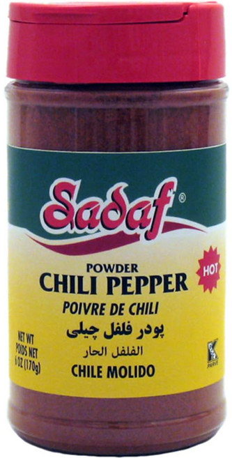 사다프 고추 가루 향신료 - 요리 및 식품 조미료용 고추 - Sadaf Chili Powder Spice - Chili Pepper for Cooking and Food Seaso, 6온스(1팩), 170g, 1개