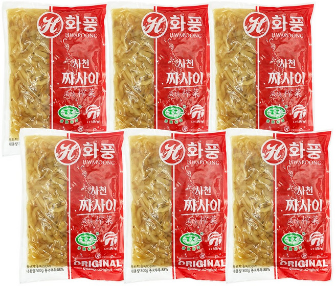 (메카몰) 화풍 사천 짜사이, 500g, 6개