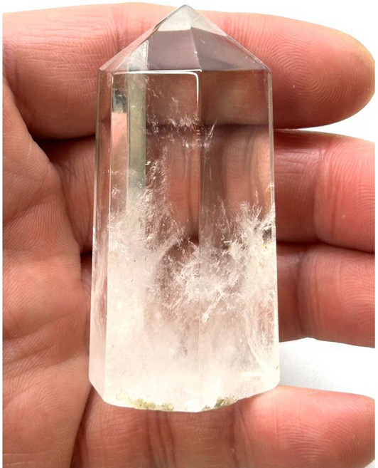 天然白水晶晶柱擺件