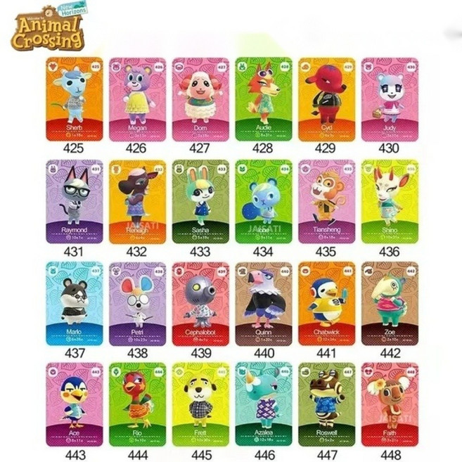 젤다 아미보 카드 파이어 엠블렘 NS 스위치 NFC 카드 태그, 24장 425-448 동물의 숲