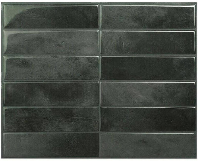 껍질을 벗기고 붙이는 백스플래시 - 11.4" x 9" 시트 5/10/15/20개 주방 벽 타일용 3D 접착식 껍질과 스틱 타일, 5Pack, Black, 1개