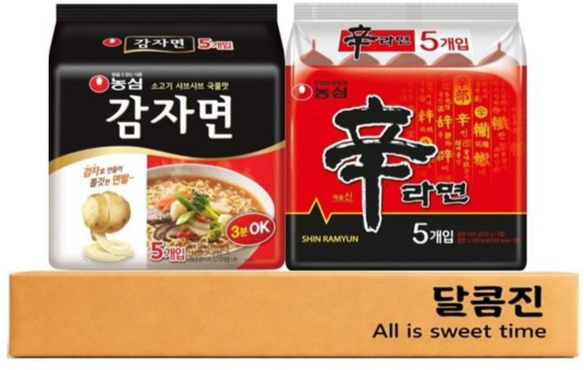 [달콤진] 농심 감자면 5입 + 신라면 5입, 1세트
