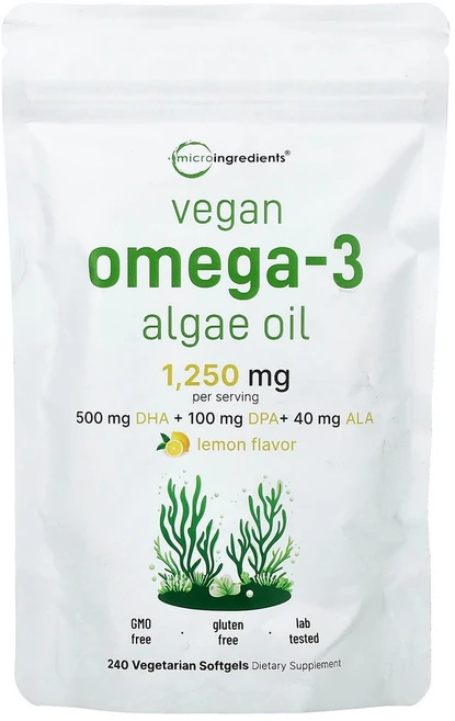 micro ingredients 비건 오메가3 해조류 오일 240 베지 소프트젤, Micro Ingredients 마이크로 인그리디언츠, 1개, 240정 - 쿠팡
