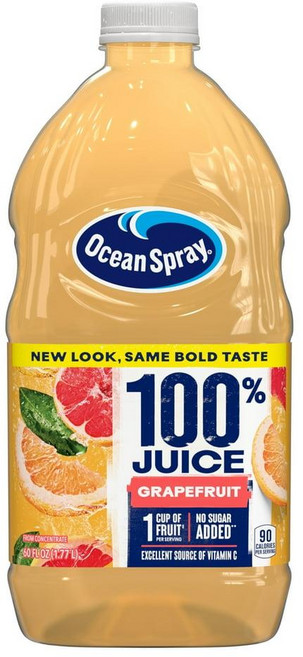 오션스프레이 Ocean Spray 100% Grapefruit Juice 100% 그레이프후르트 자몽 주스, 5개, 1.77L