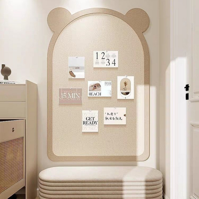 小熊造型毛氈板 照片牆 留言板 臥室裝飾牆面 60+80CM 送魔術貼+圖釘, 棕色小熊,60+80CM %送魔術貼+圖釘, 1個