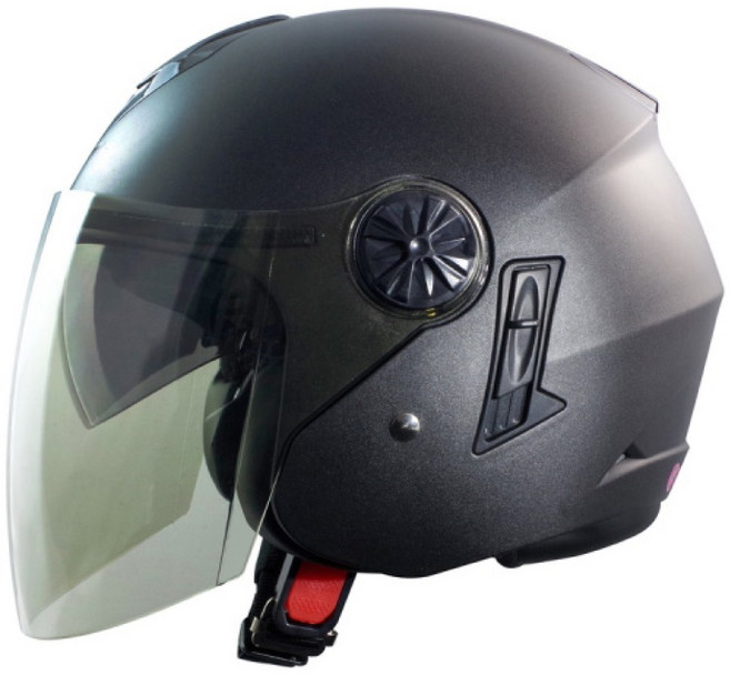 GP-5 233 繽紛馬卡龍色系安全帽 素色 導風孔設計 內墨鏡 DOT認證 雙鏡片, 消光鐵灰