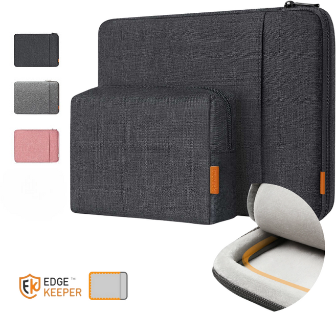 Inateck EdgeKeeper 360도 보호 13-15인치 노트북 파우치 케이스 핸드백 융쿠션 포함 MacBook Air Pro 와 호환되는 융쿠션