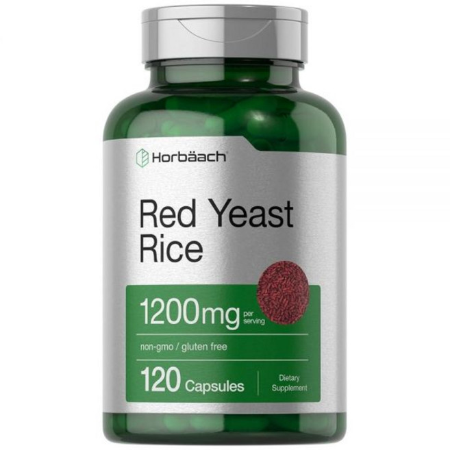 Horbäach 붉은 효모 쌀 1200mg | 120캡슐 GMO 프리 글루텐 프리 보충제, Horbäach 붉은 효모 쌀 1200mg | 120, 1개