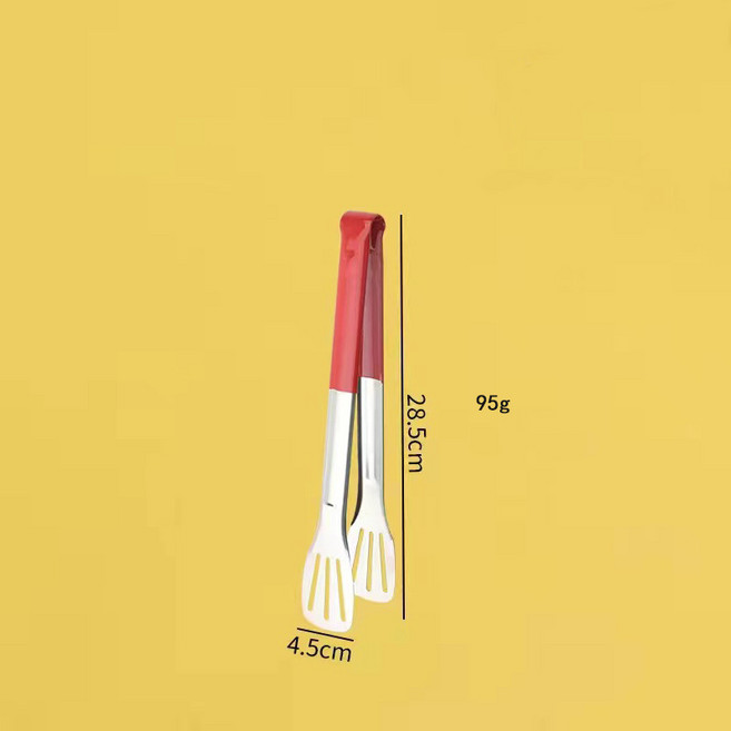 不鏽鋼食品夾 紅膠三線梅花夾 廚房燒烤夾子, 201 12寸 三線夾, 1個