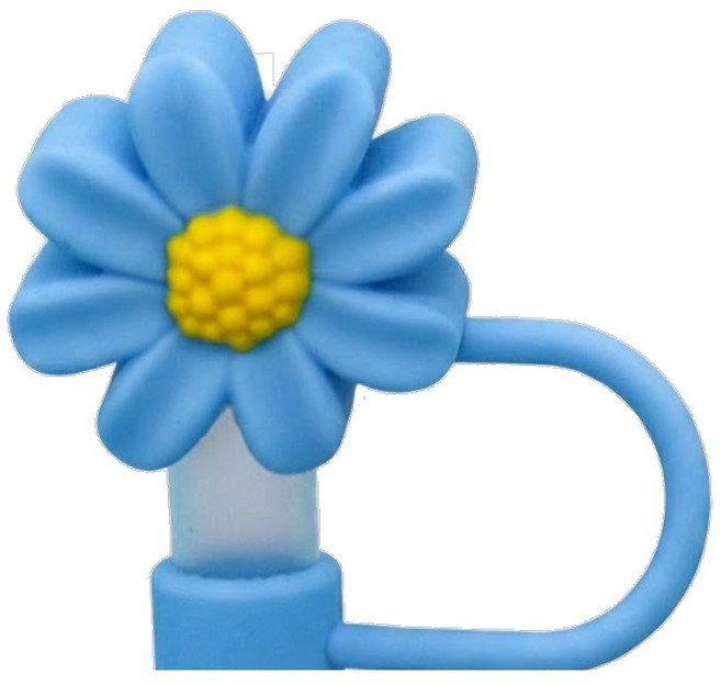 실리콘 텀블러 빨대마개 스탠리 호환 10mm, 1개, 4.블루데이지