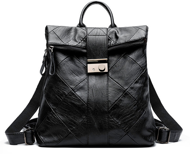 로르빈 여성용 양가죽 데일리 백팩 인조가죽 직장인 패션 여행 가벼운 가방 대학생 숄더백 겸용