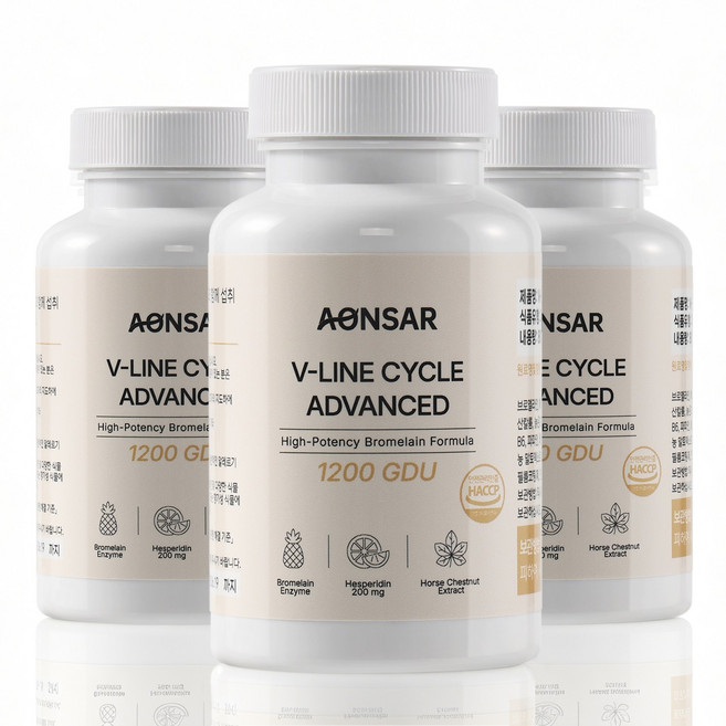 프리미엄 고함량 브로멜라인 1200GDU 파파인 파인애플, 3개, 90정