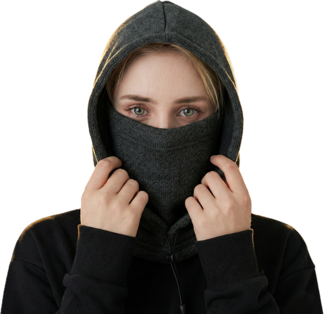 타이트엔드 후디 기모 넥워머, 그레이