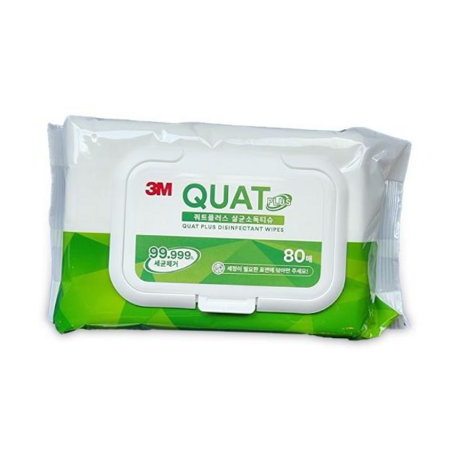 3M 쿼트플러스 살균티슈 80매 (99.9프로 세균제거), 1개
