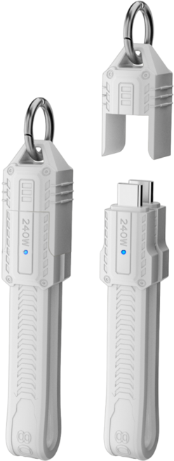 ibits MDD USB4 鑰匙圈短線 PD240W 快充 80Gbps傳輸 TypeC, 白色, 1個, 135mm