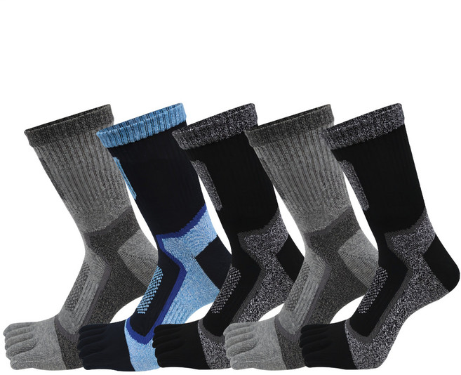 두발로 남성용 에이트1 발가락 중목 양말 5켤레 색상혼합