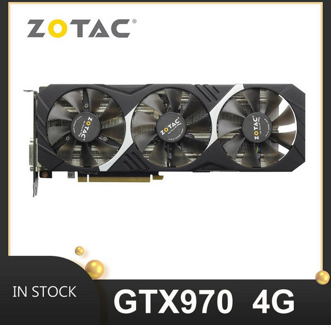 Zotac GTX 970 4gb gddr5 nvidia geforce 그래픽 카드 1050ti 1060 rx580 gpu 950 960 의 데스크탑 게임, 1개