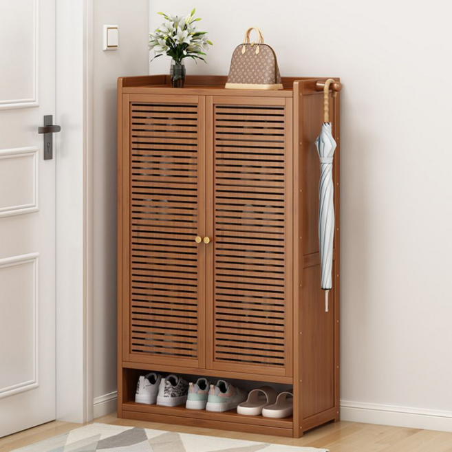 대용량 신발장 먼지 방지 다용도 현관 수납 정리 현관신발장 현관캐비닛, 7단, 갈색