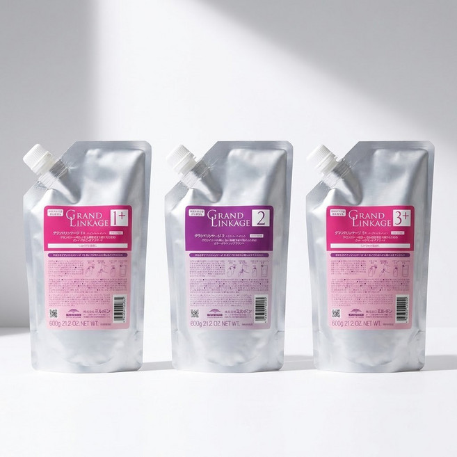 밀본 그랜드 링케이지 1+/2/3+ 보통모발 3종세트 클리닉 600g (구)디세스 뮤 (전용용기포함), 1개