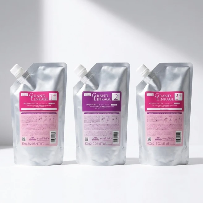밀본 그랜드 링케이지 1+/2/3+ 보통모발 3종세트 클리닉 600g (구)디세스 뮤 (전용용기포함), 1개 - 쿠팡