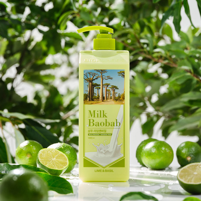 밀크바오밥 오리지널 샴푸 라임앤바질 1L 1개