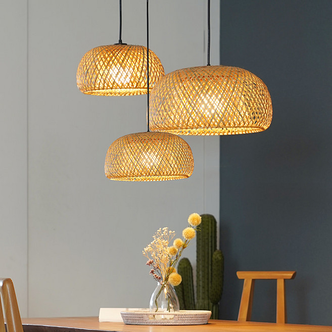 공간조명 테리아 라탄 1등 LED 펜던트 조명 여름 중 화이트 사이즈 38cm, 화이트 중 + LED 볼전구 12W(하얀불)