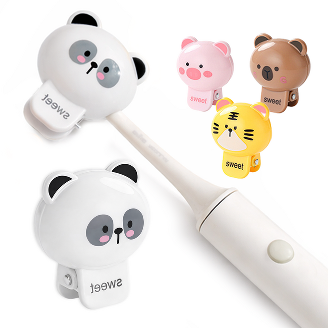 여행용 휴대용 칫솔 보호 커버 동물 캡 위생 케이스, 1개, 판다