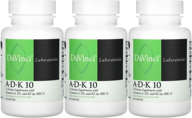 다빈치래버러토리 DaVinci Laboratories of Vermont A D K 10 캡슐 베지테리언, 90정, 3개 - 쿠팡