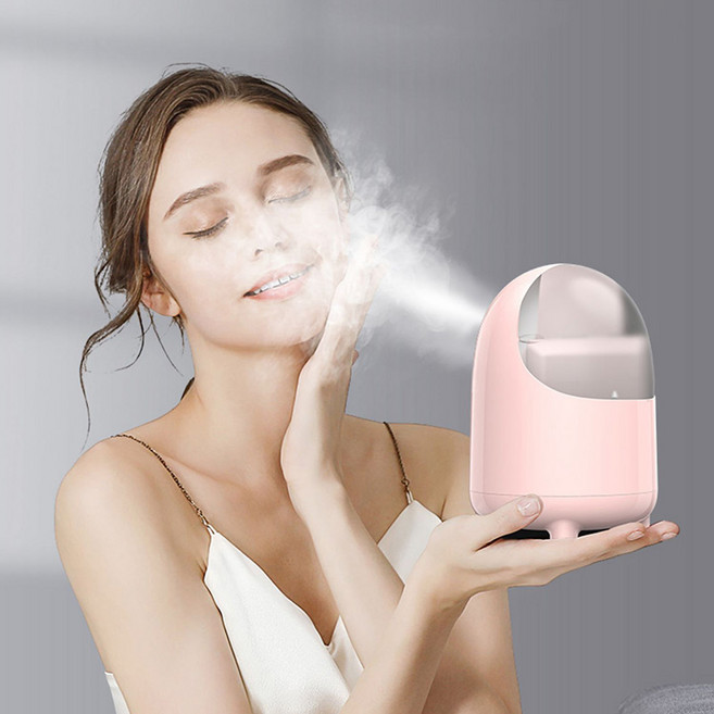 얼굴 스팀기 피부 보습 미스트기 온열 미용 페이스 스티머, 핑크