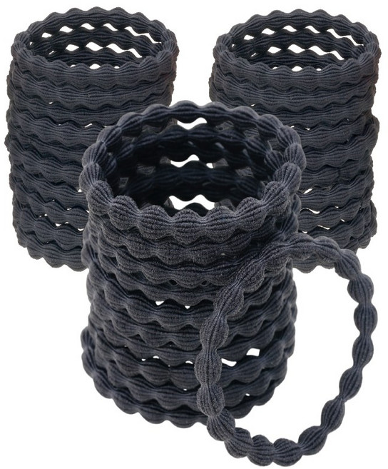 이쁨달다 국산 무매듭 꼬임형 머리끈 33개세트 고탄력 검정 헤어끈