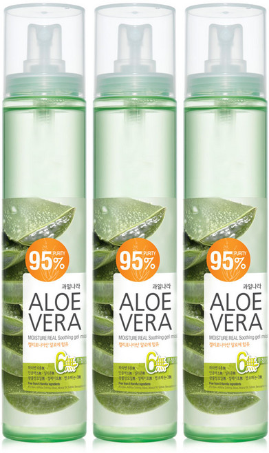 과일나라 알로에베라 모이스처 리얼 수딩젤 미스트, 125ml, 3개