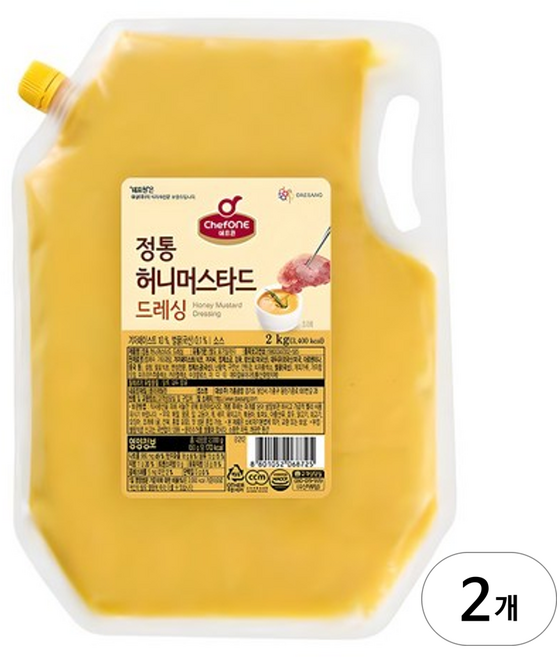 쉐프원 정통 허니머스타드 드레싱, 2kg, 2개