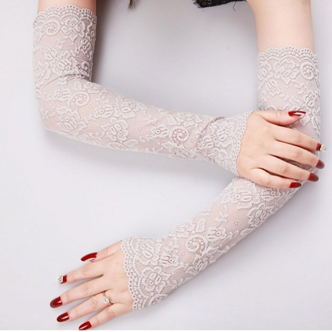 2set 여성 롱 레이스 팔토시 운전 망사 메쉬 자외선 차단