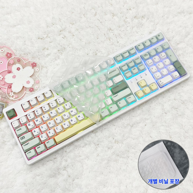 한성컴퓨터 TFG Cloud Max CF 키스킨 기계식 키보드덮개 실리콘 커버, 1개, 투명