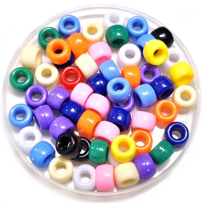 ALL 비즈 (벌크) 9mm 도넛홀 불투명 컬러믹스 한세트 300알, 1개