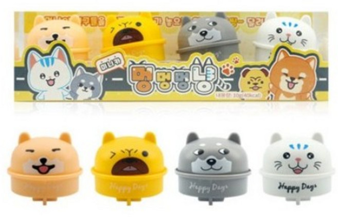 멍멍멍냥 풀백 미니카 4종 강아지 고양이 완구, 1개