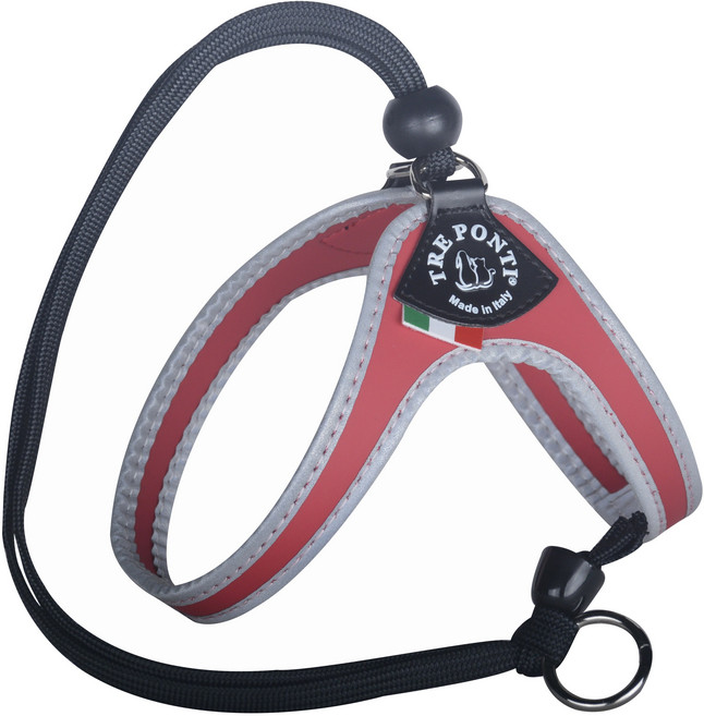 썬더펫 트레폰티 리버티 (스토퍼타입) 하네스 강아지 가슴줄 이탈리아 수제 명품, 1개, 레드