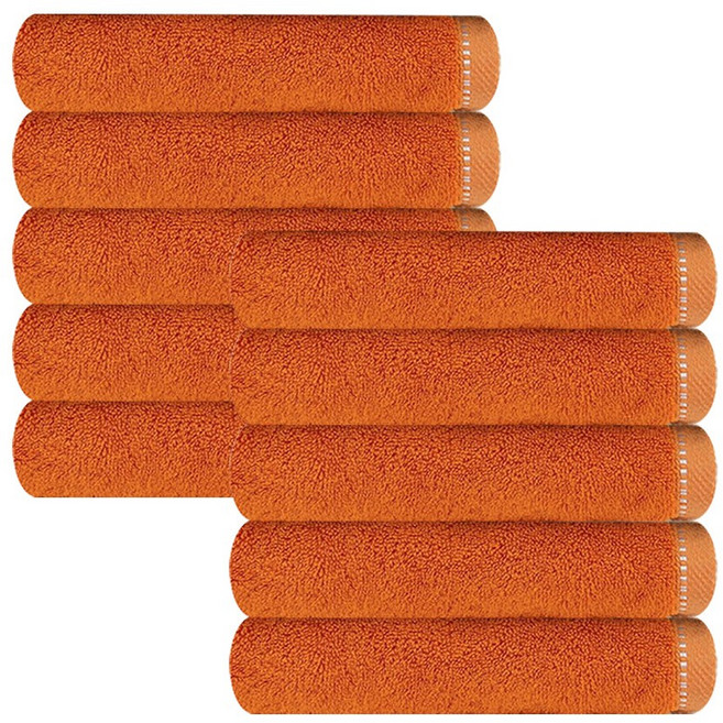 송월타월 솔리드 무지 40 타올 200g 뱀부얀, 오렌지, 10개