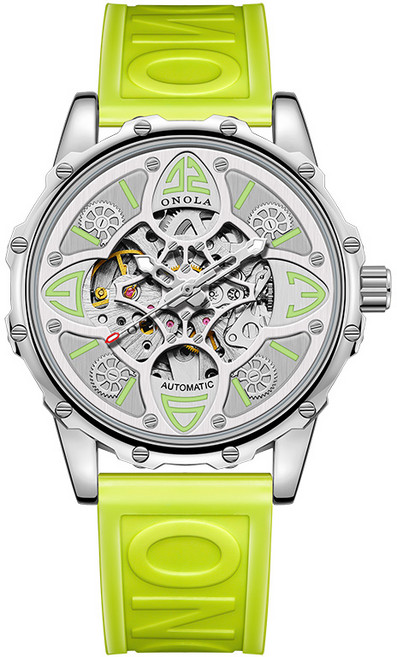 따블루엠 남자 실리콘밴드 오토매틱 손목시계