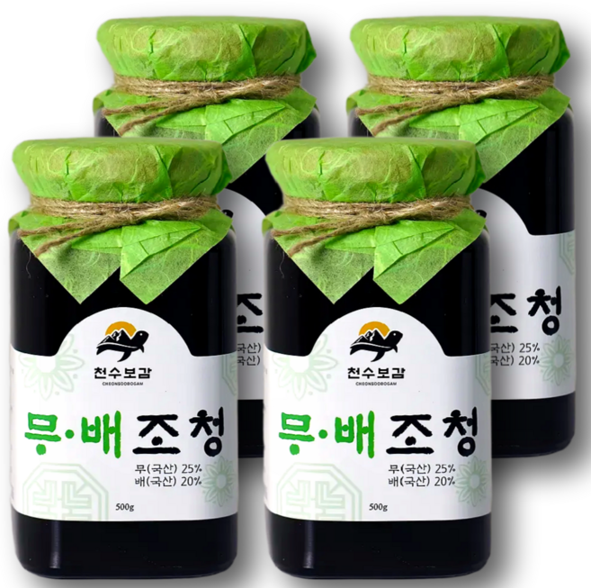 무조청 500g 무엿 무우조청 쌀조청 천수보감 제주월동무, 4개