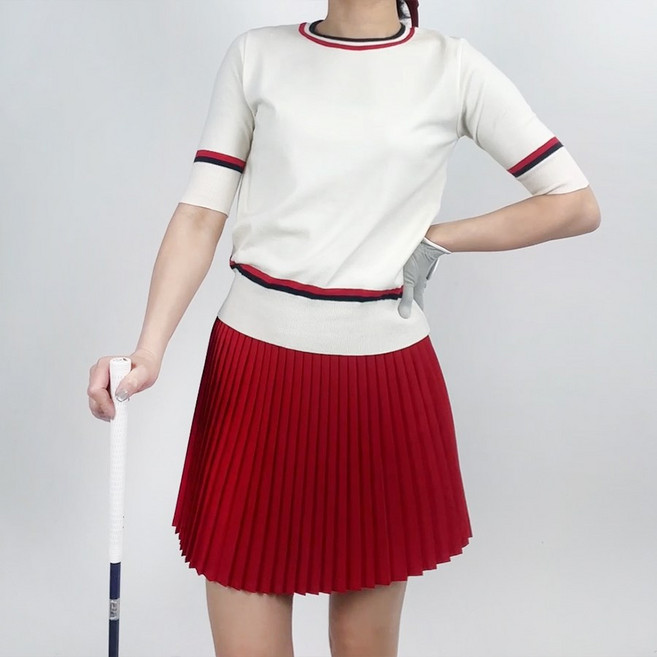 투솜 여성 골프 카라 니트 컬러라인 배색 긴팔 반팔 여자골프니트 여성반팔골프니트 여성긴팔골프니트 여자봄니트 여성봄니트