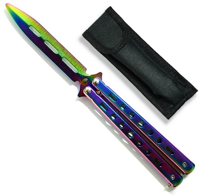 타이거피스트 대거 발리송 트레이너 버터플라이나이프 나비칼, 레인보우