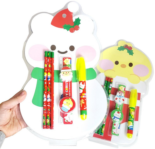 크리스마스 입체 문구세트 랜덤1개 문구 초등학생선물 문방구