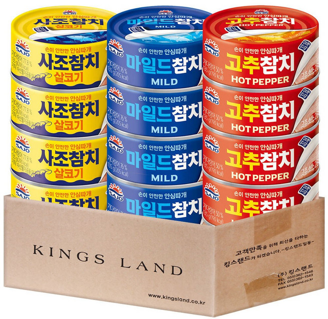 사조 참치135g (살코기4+마일드4+고추4), 1세트